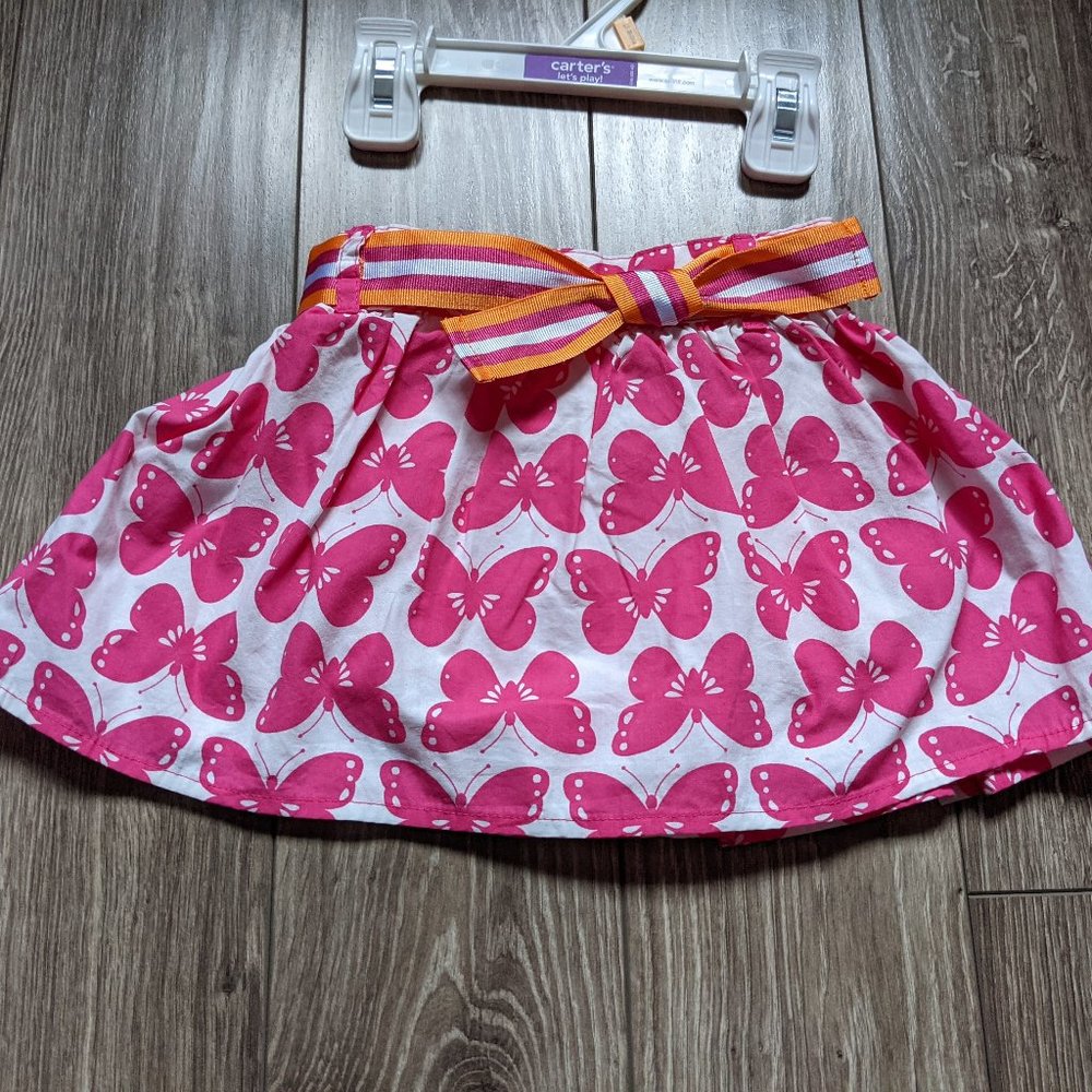 [KIDS 2/$20] NWT Baby Girl (12M) - CARTER'S Woven Butterfly Skirt Set